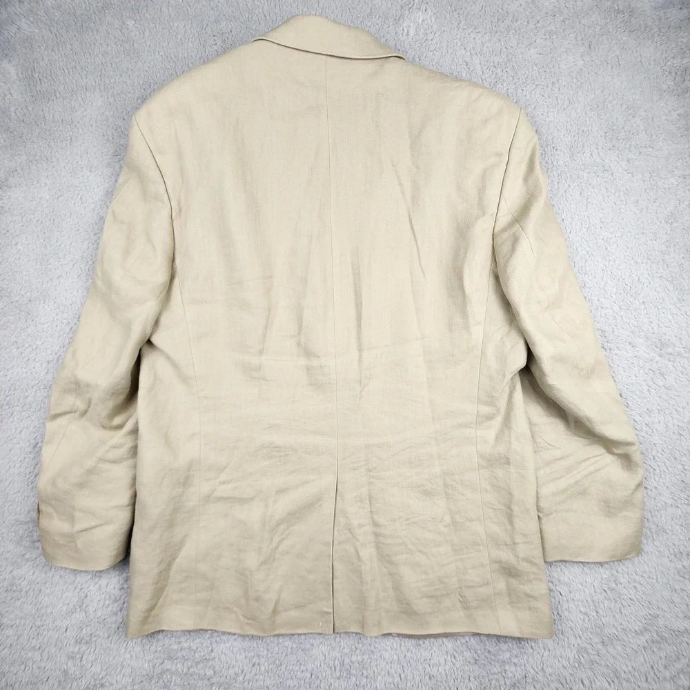 Lauren Ralph Lauren Blazer Sport Coat Jacket Mens 44R Beige Linen Two Button